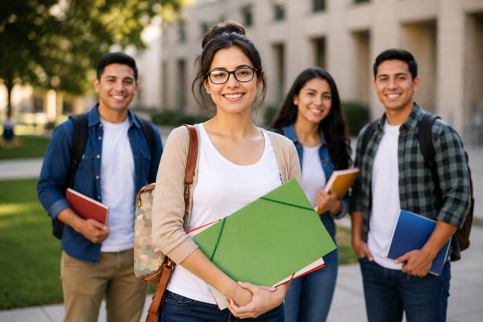 Estudiantes consultando la oferta educativa